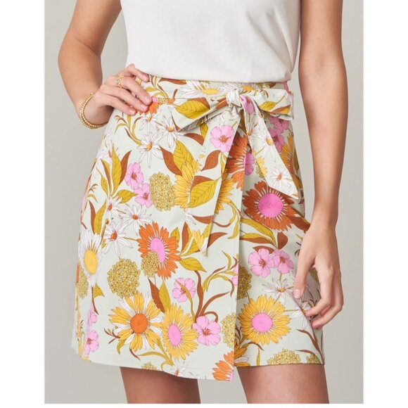 Spartina 449 Women's Small Linden Skirt Heyward's Rate Gerber Daisies - Picture 1 of 9